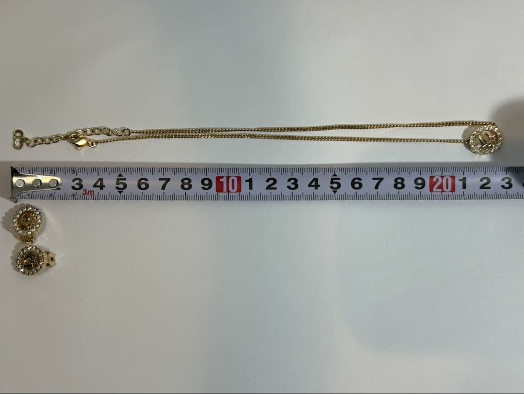 ★美品　ディオール　ロゴ ゴールドネックレス ヴィンテージ　イヤリングセット
