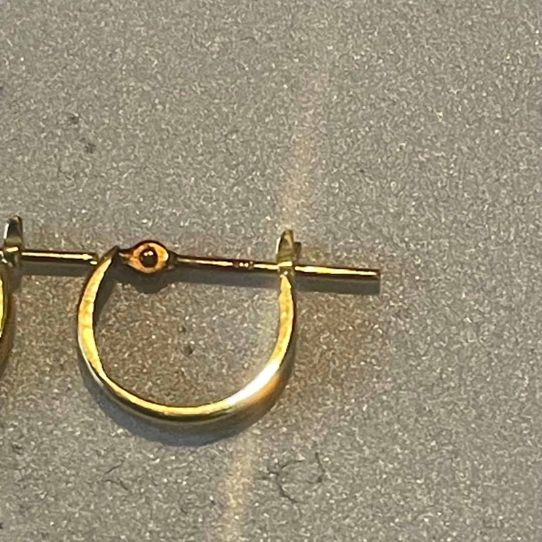 K18イエローゴールド フープピアス 2個セット 2mm×8mm