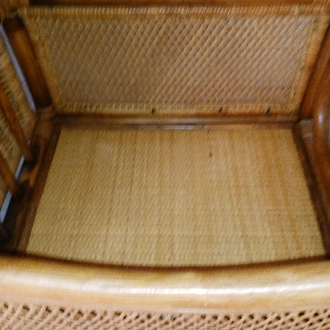 ラタン製 3段引き出しチェスト　オープンシェルフ　キャスター付き