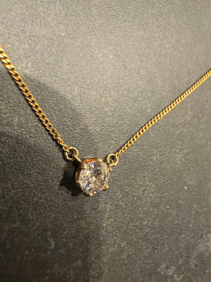 ダイヤモンド　ネックレス　K18 一粒　ゴールド　シンプル