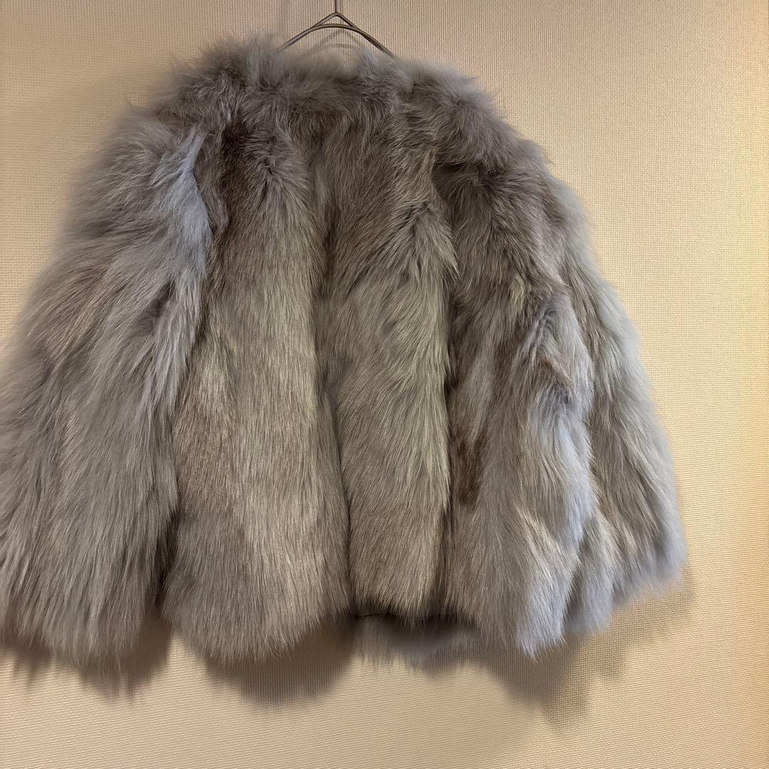 高級リアルファー ジャケット 定価15万円 程グレー系 毛皮 アウター