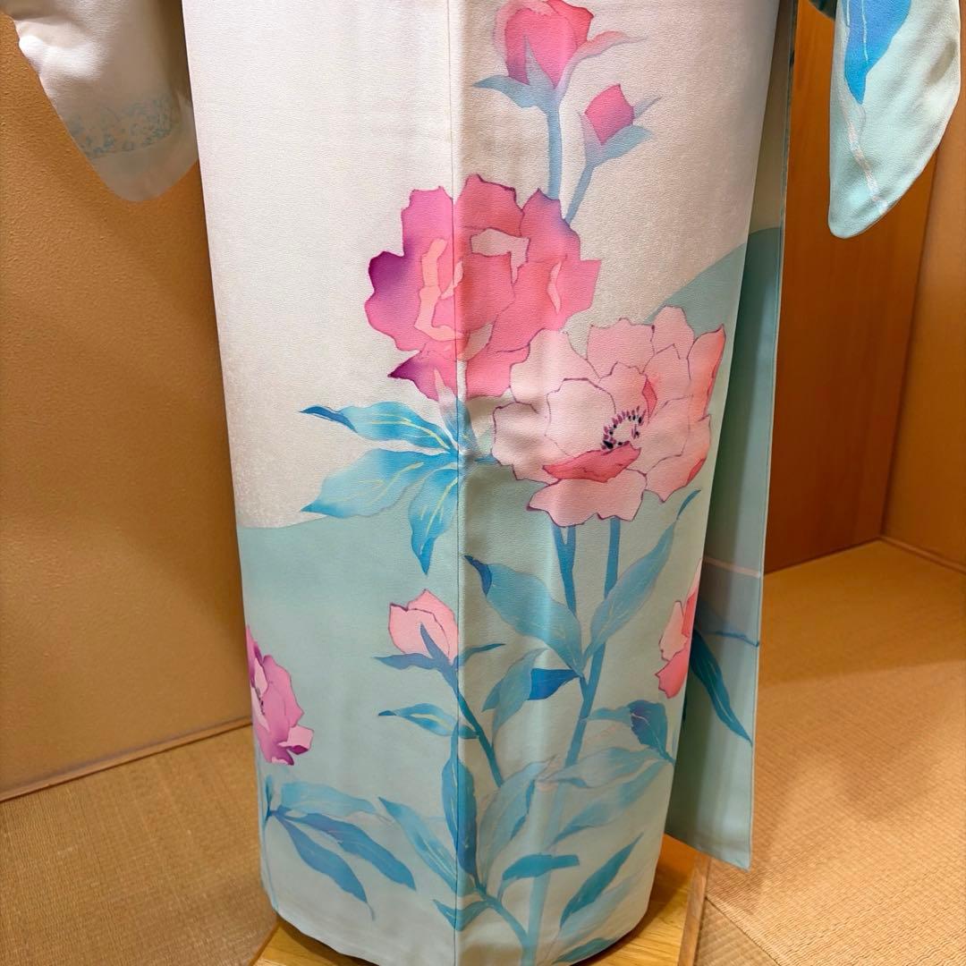 正絹訪問着と袋帯・帯締め・帯揚げ4点セット