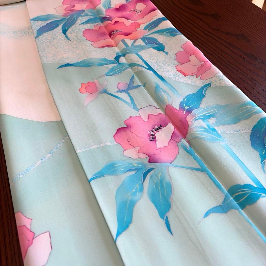 正絹訪問着と袋帯・帯締め・帯揚げ4点セット