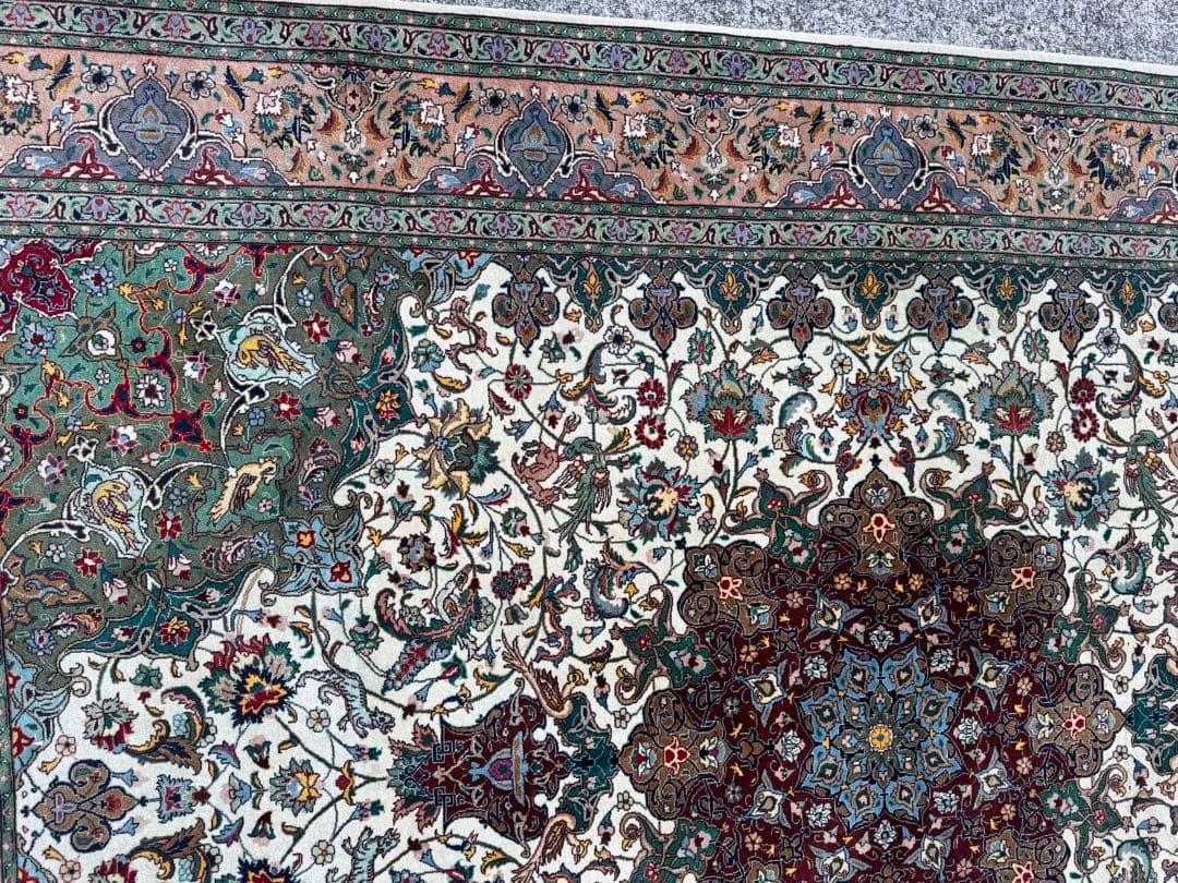 イラン 手織り 高級ペルシャ絨毯 大判300×200cm ウール100% ラグ