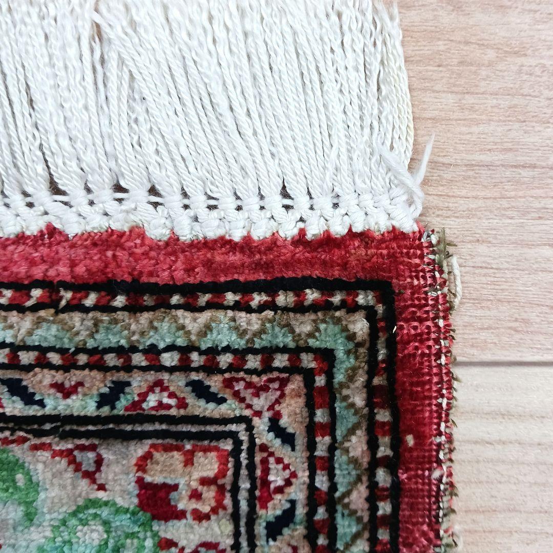 専用 Y3245 高級ペルシャ絨毯 クム産 シルク100% 手織り 298㎝