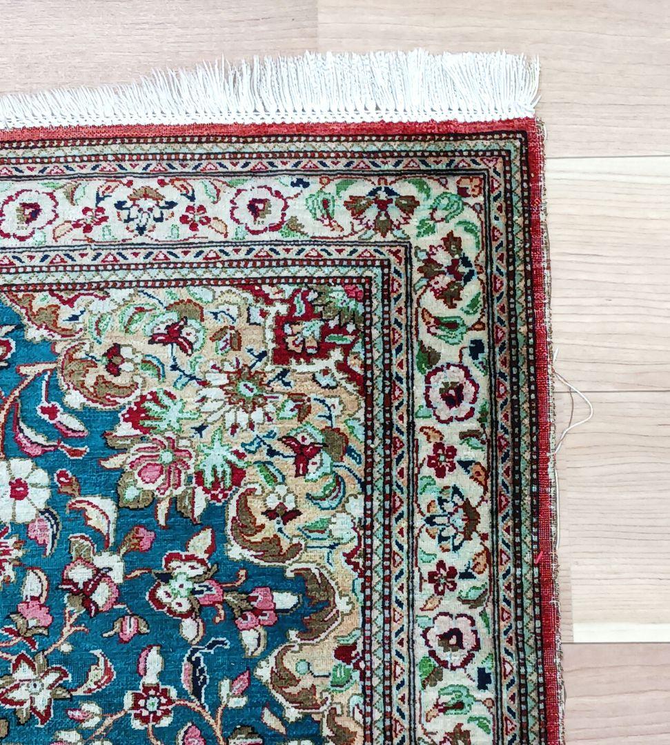 専用 Y3245 高級ペルシャ絨毯 クム産 シルク100% 手織り 298㎝