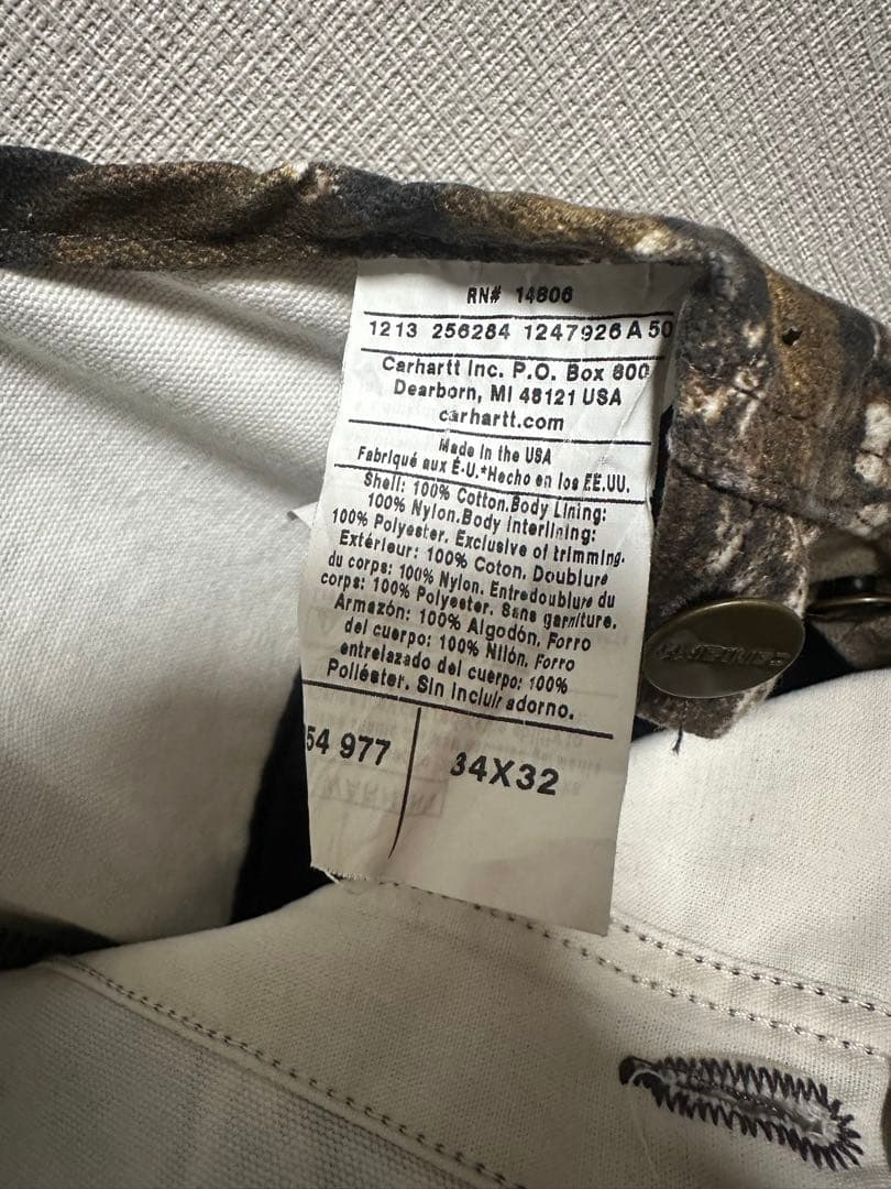 90s Carharttリアルツリー カモ オーバーオール 美品 W34×L32