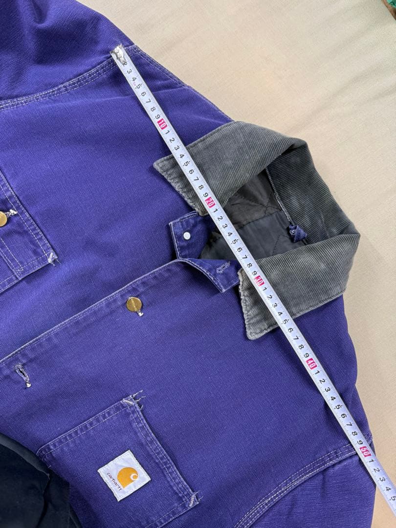 超スペシャル 80s カーハート チョアコート 44 ネイビー　フェード　茄子紺