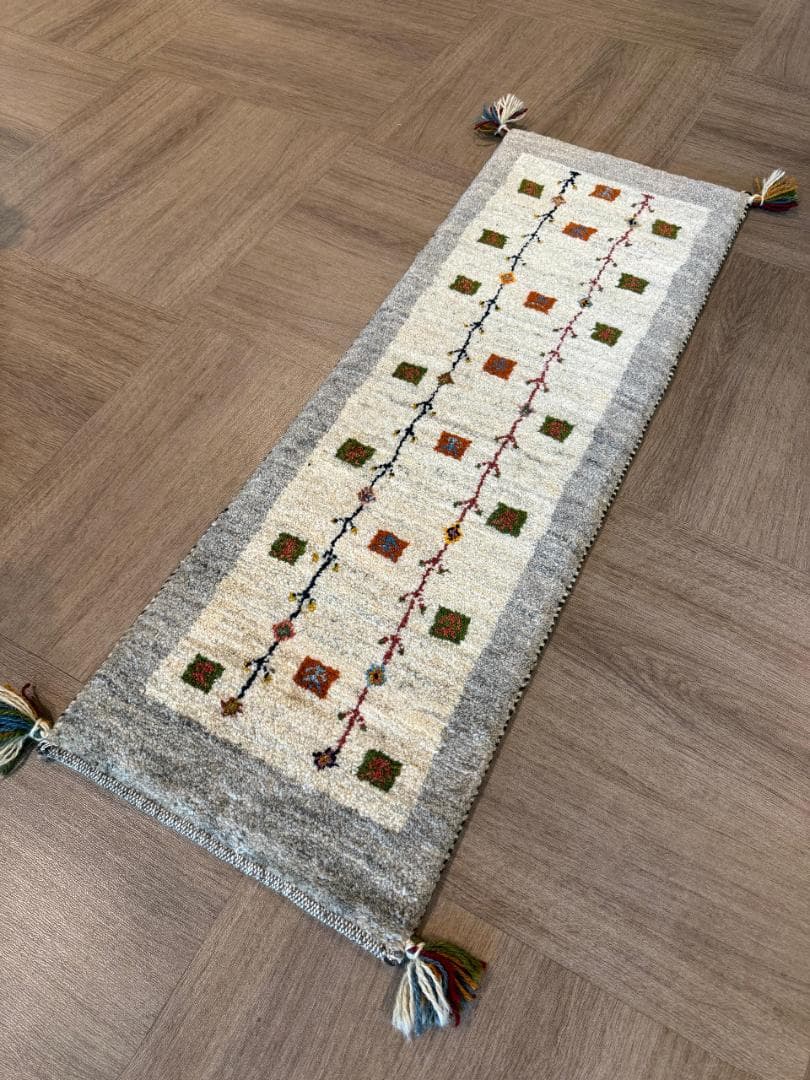 120x40cm ペルシャギャッベ ランナー (ギャベ) ペルシャ絨毯 ギャッベ