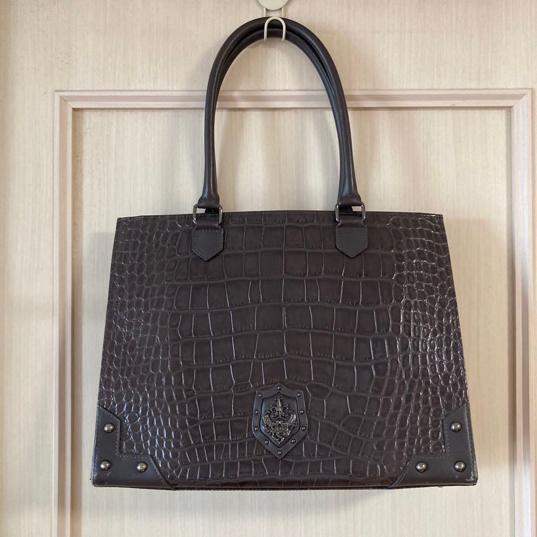 アルセラピィ artherapie クロコダイル トートバッグ ダークブラウン