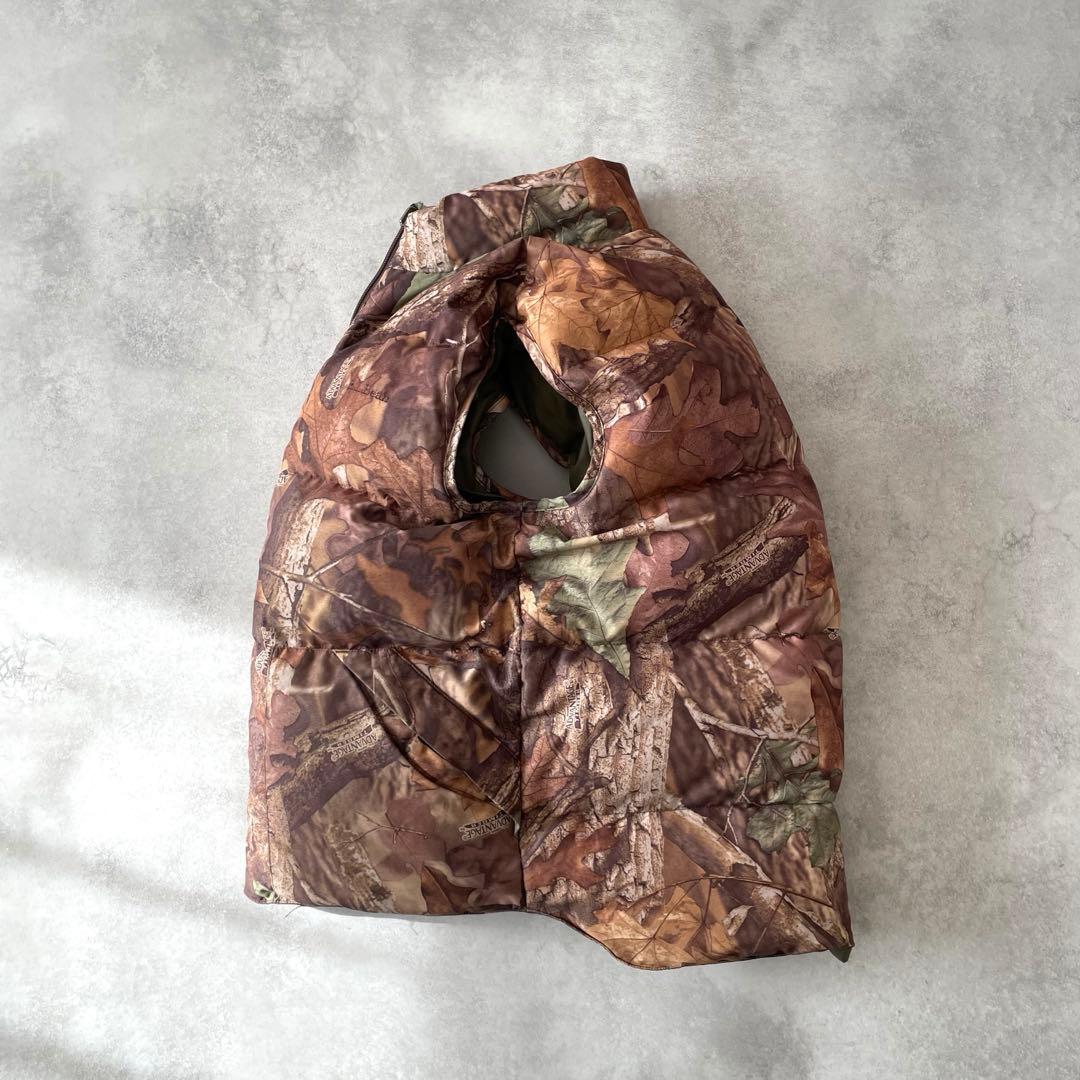 00s LLbean ダウンベスト リアルツリー リバーシブル グリーン S