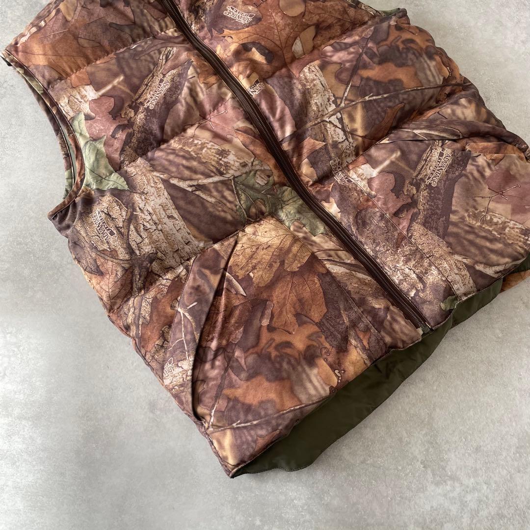 00s LLbean ダウンベスト リアルツリー リバーシブル グリーン S