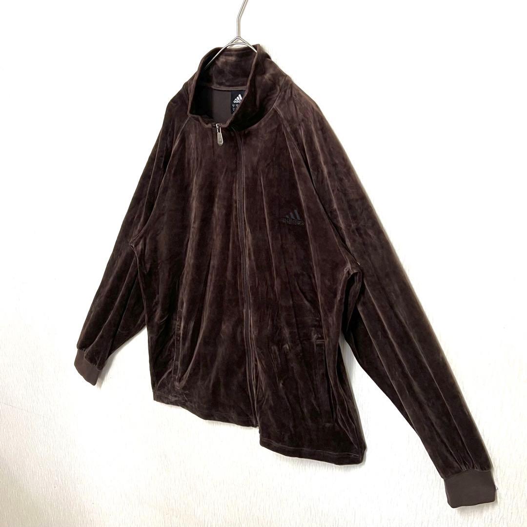 【人気のベロア‼️】adidas ジャージトラックジャケット O ブラウン 古着