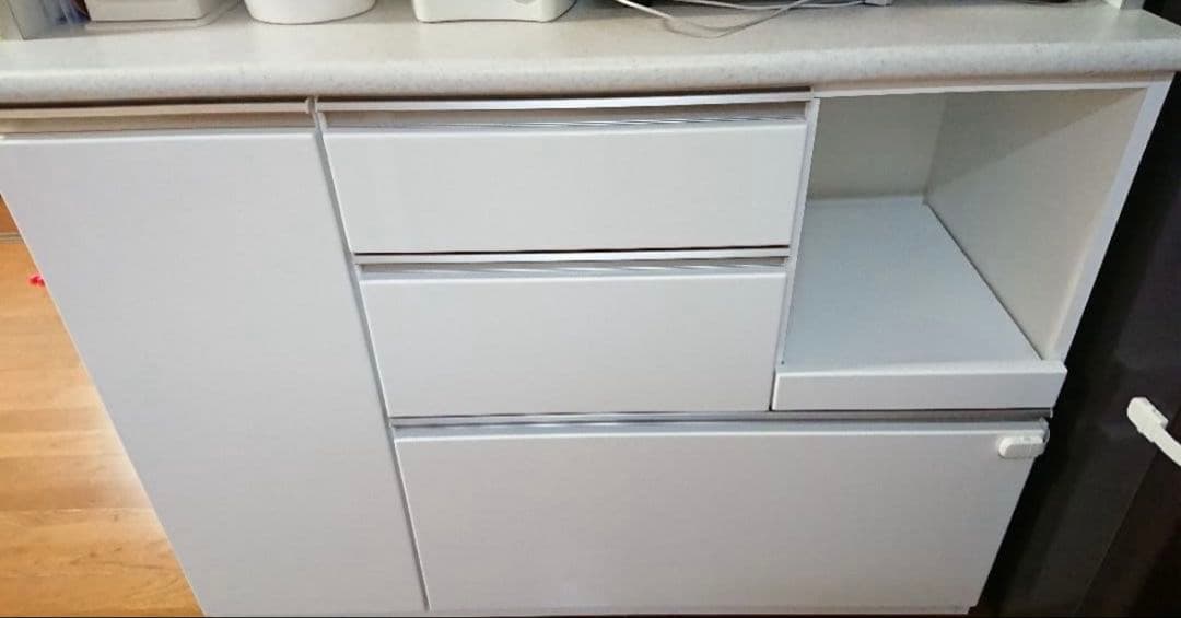 ホワイト レンジボード 収納　キッチンボード