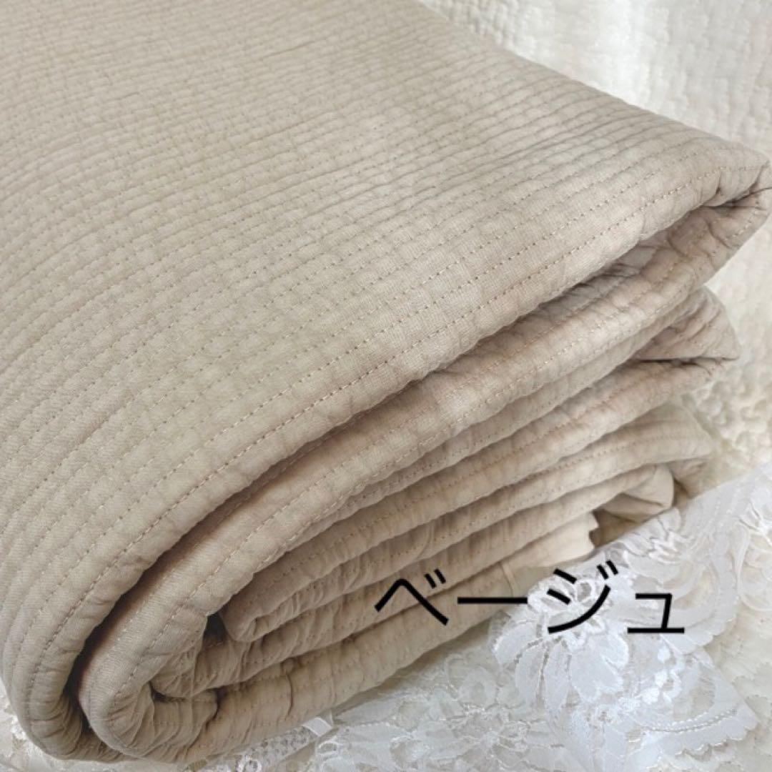 ★様　韓国イブル✨ストライプ柄オーガニッククリームベージュ215×235±5