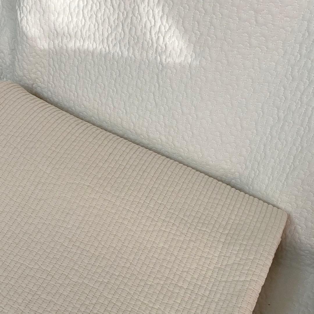 ★様　韓国イブル✨ストライプ柄オーガニッククリームベージュ215×235±5