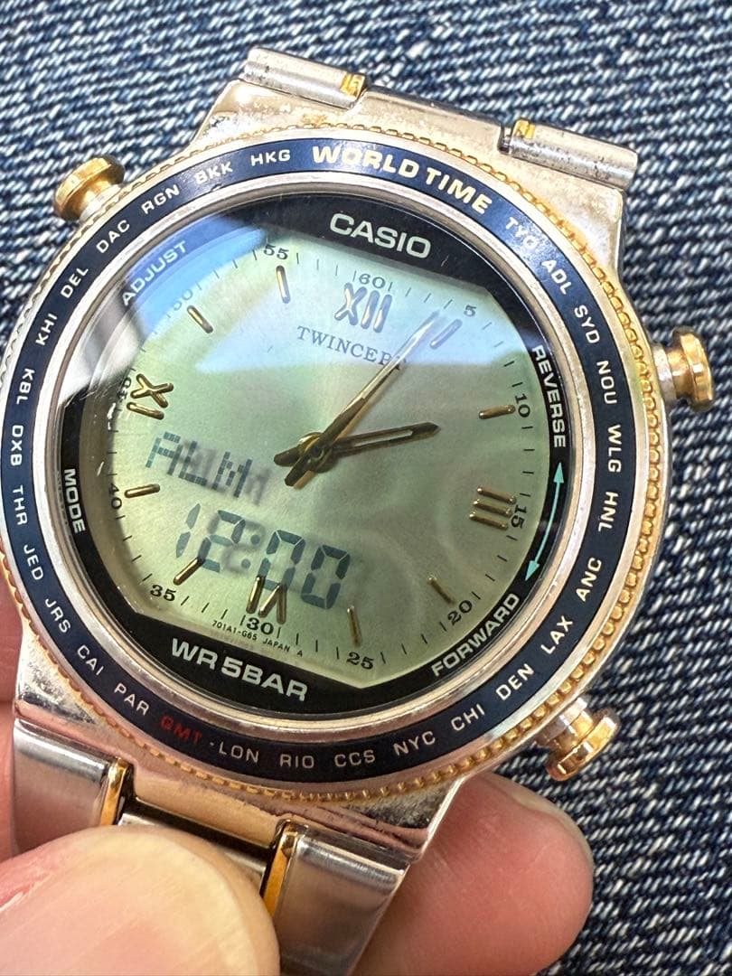 【希少・電池交換済み】カシオ／ツインセプト ワールドタイム ABX-610／QZ