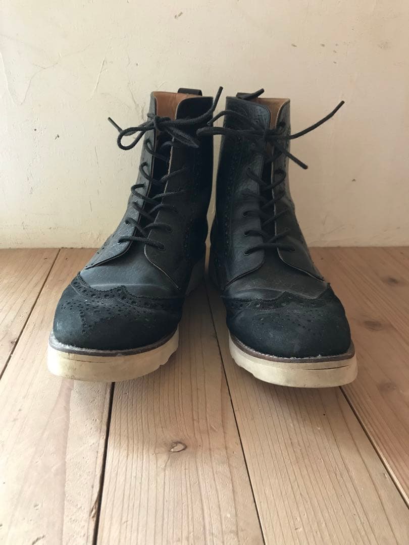 e coxジョージコックス9イギリス製ウィングチップブーツvibram