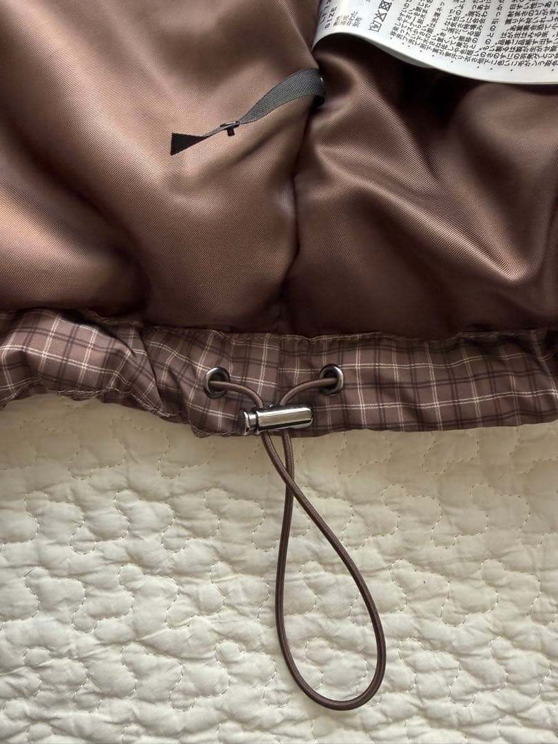 【美品】ローリーズファーム チェックモンスターショートコート　ブラウン