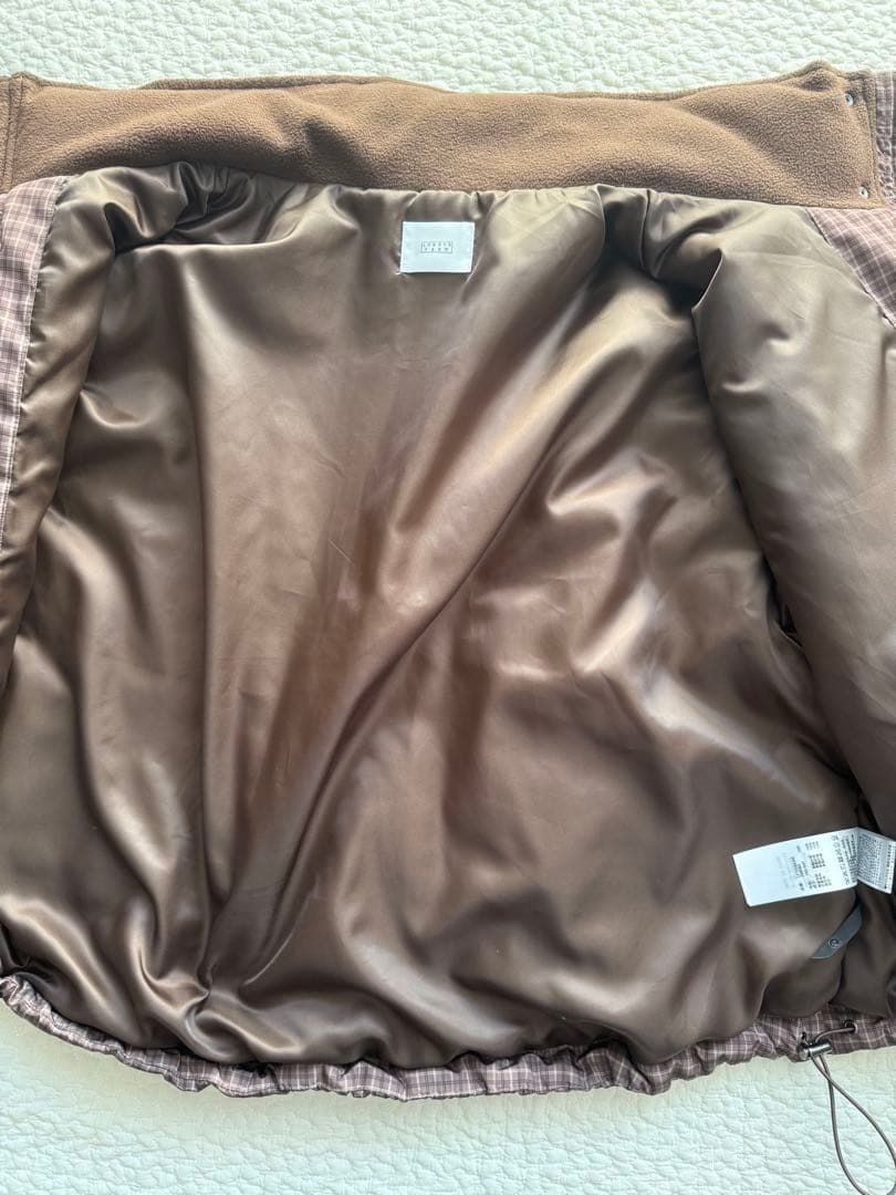 【美品】ローリーズファーム チェックモンスターショートコート　ブラウン