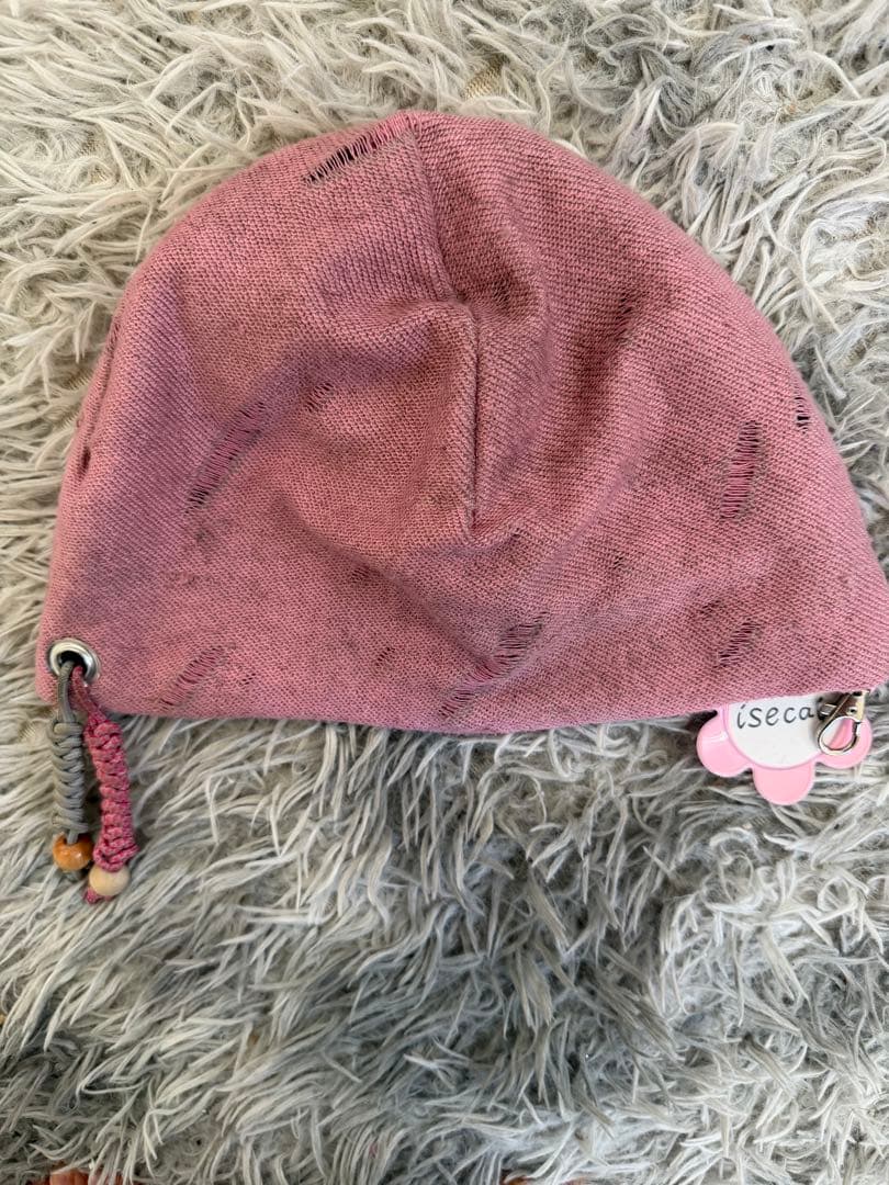 IsecaI Whimgy Beanie グレー×ピンク