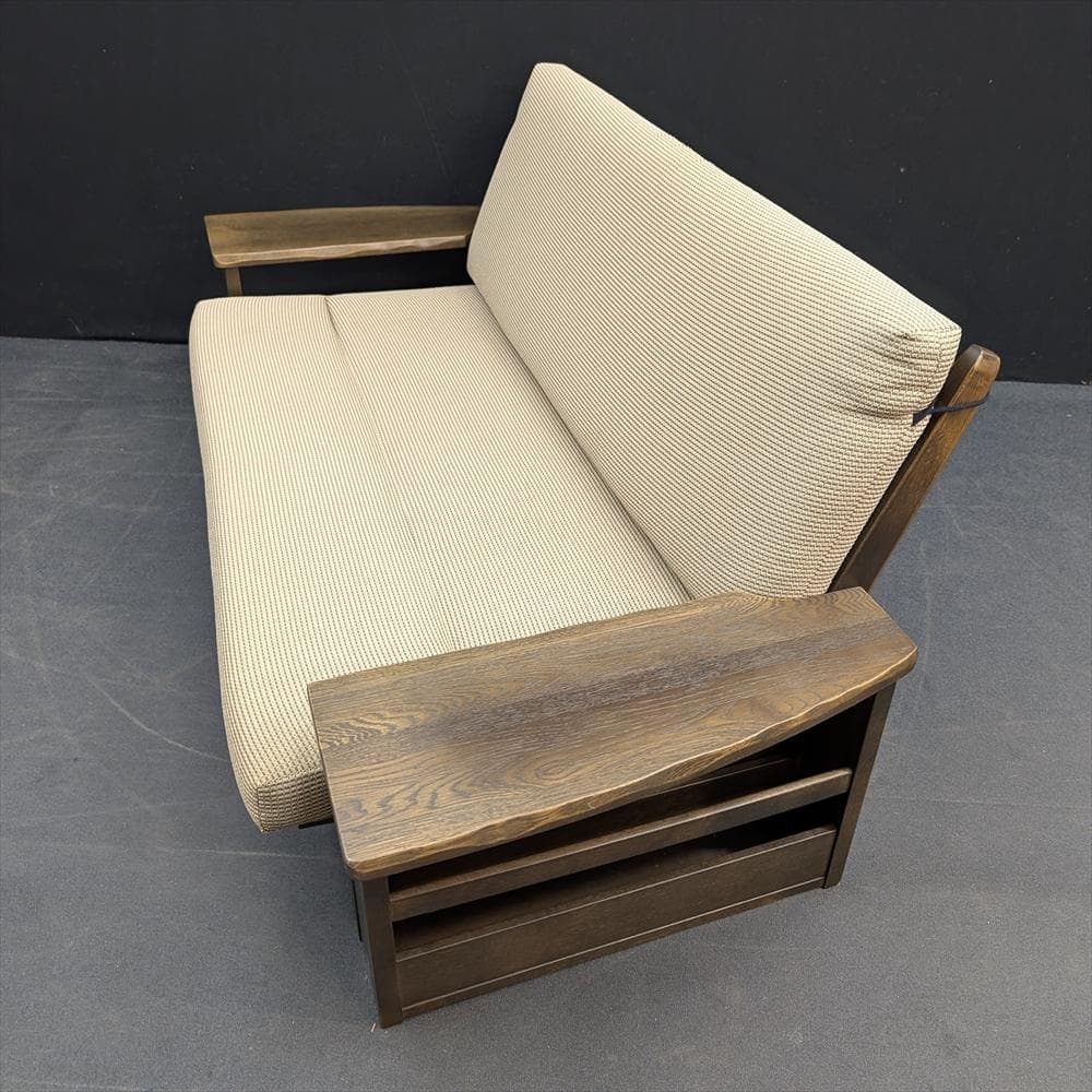 イバタインテリア　2人掛けソファ　ラブソファ　2P　マガジンラック付き