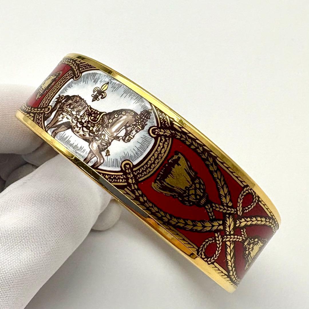 HERMES エルメス バングル ブレスレット エマイユGM 七宝焼 ホース 馬