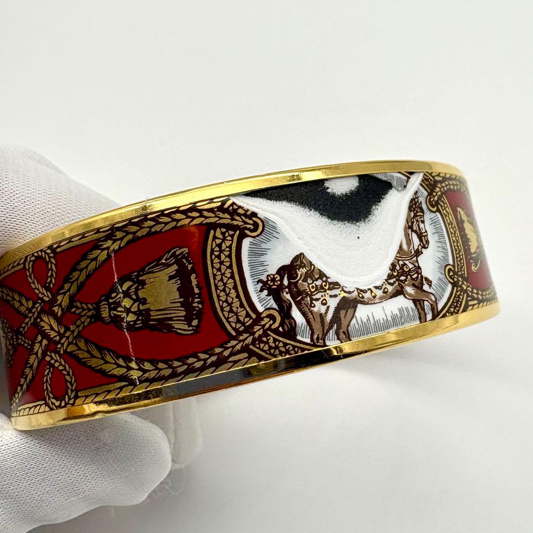 HERMES エルメス バングル ブレスレット エマイユGM 七宝焼 ホース 馬