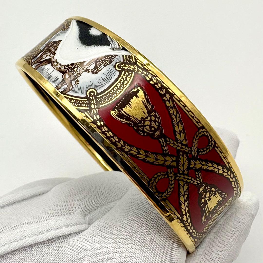 HERMES エルメス バングル ブレスレット エマイユGM 七宝焼 ホース 馬