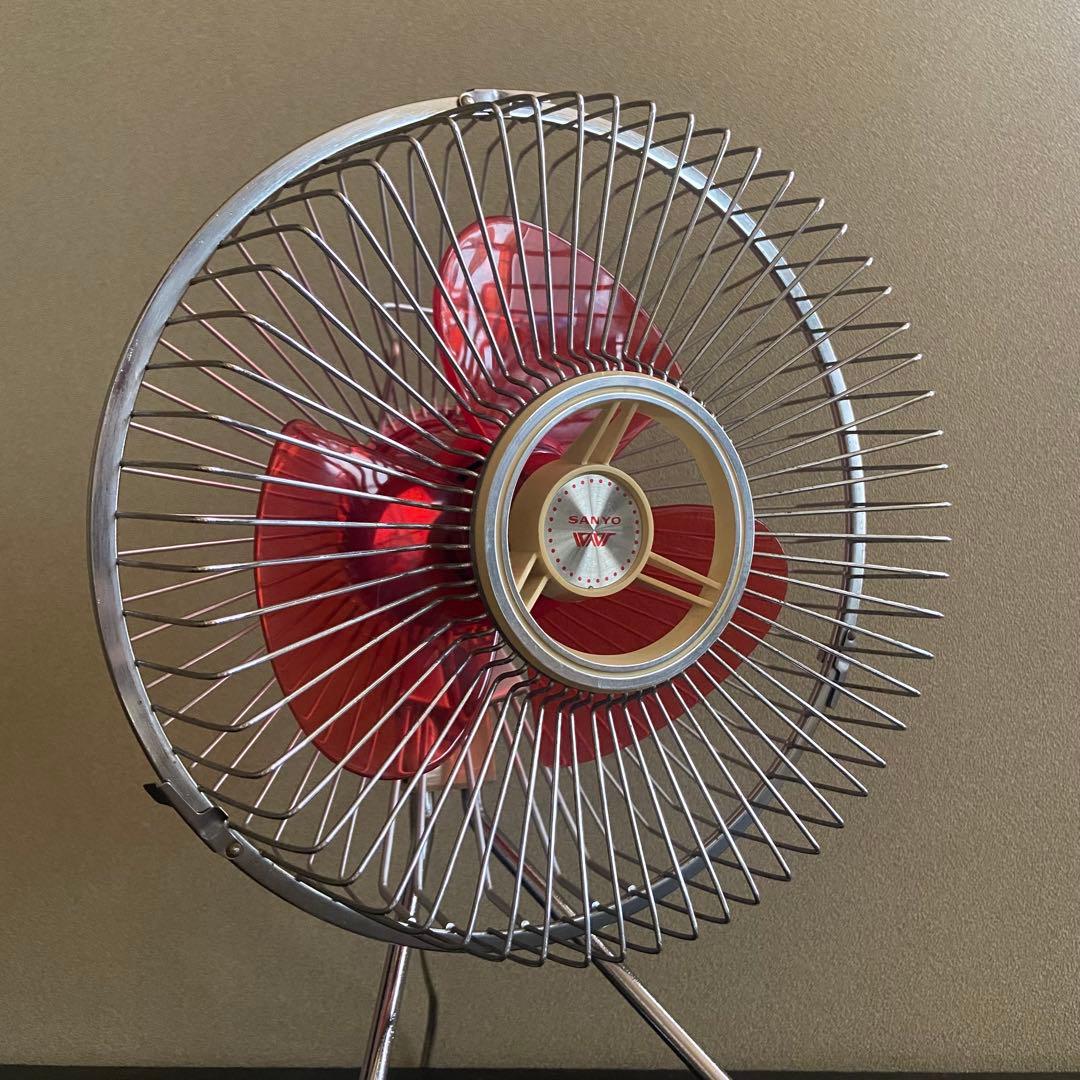 昭和レトロ　小型扇風機　サーキュレーター　卓上扇風機　赤羽根