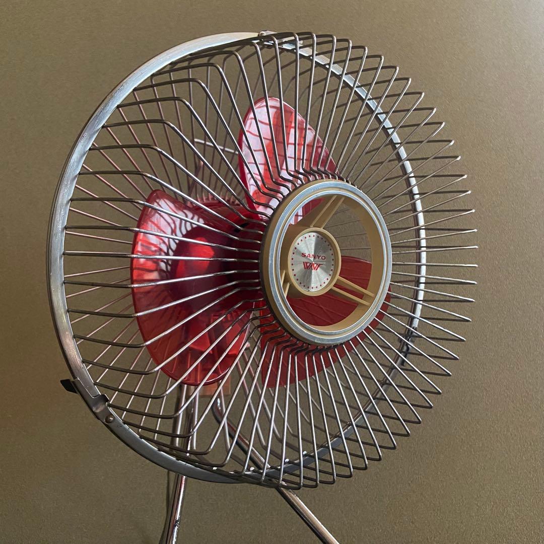 昭和レトロ　小型扇風機　サーキュレーター　卓上扇風機　赤羽根