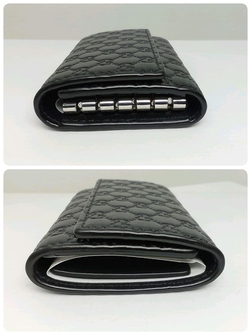 GUCCI　グッチ　シマレザー　ブラック　キーケース　６連タイプ　保存袋・付属品