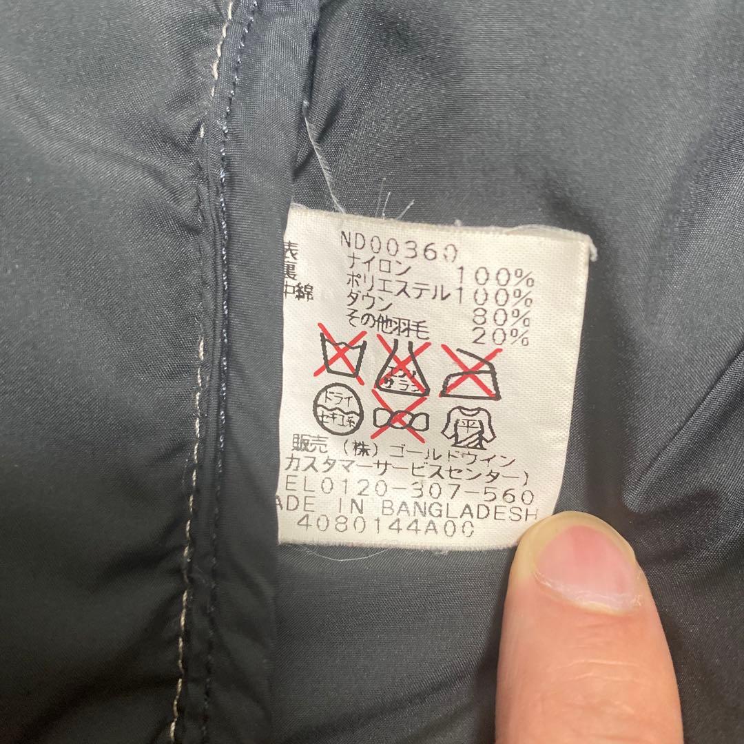 【希少カラー、Lサイズ】ノースフェイス ヌプシダウン センターロゴND00360