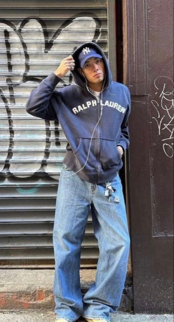 Ralph Lauren ジップパーカー ドローコード付き