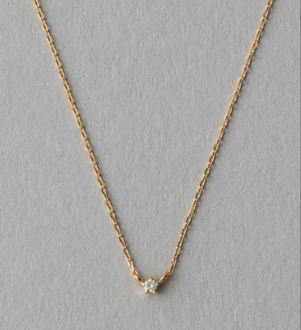 ete ダイヤモンド ネックレス レイヤー　一粒ダイヤ