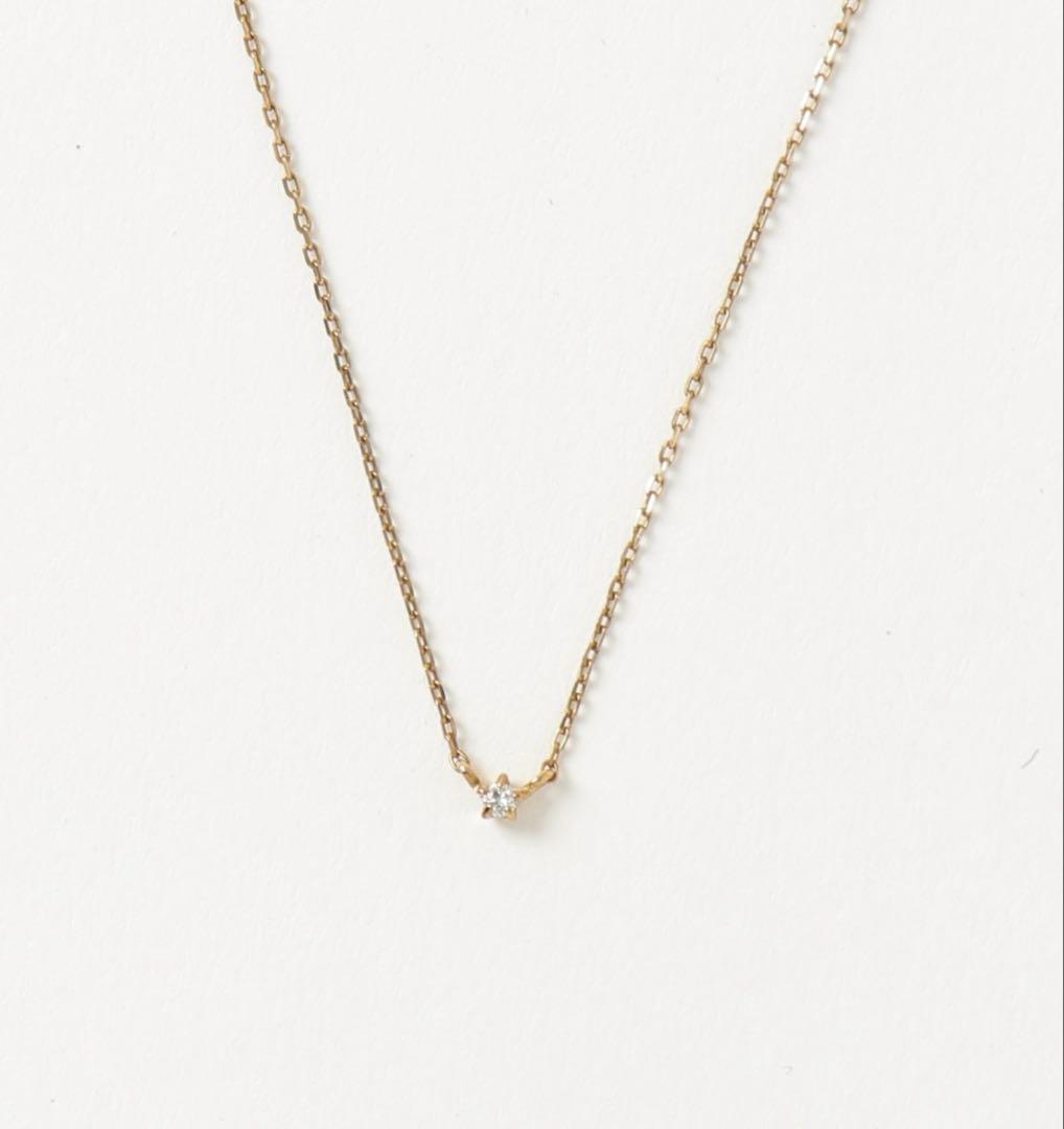 ete ダイヤモンド ネックレス レイヤー　一粒ダイヤ