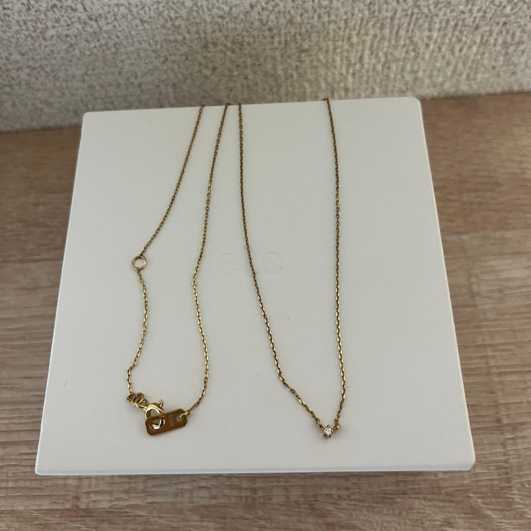 ete ダイヤモンド ネックレス レイヤー　一粒ダイヤ