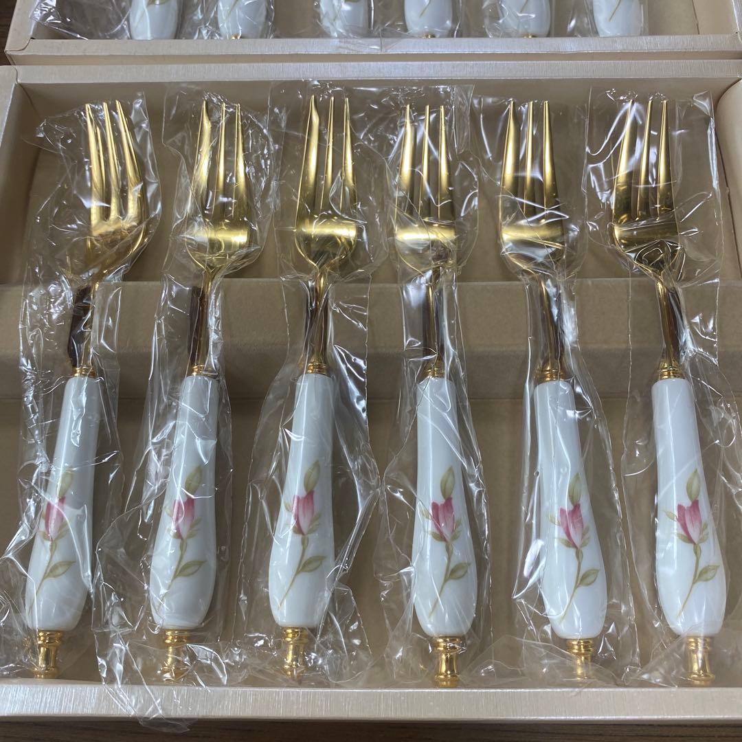 ナルミ　カトラリー　コレクション　金　ティースプーン　デザート　フォーク　12本