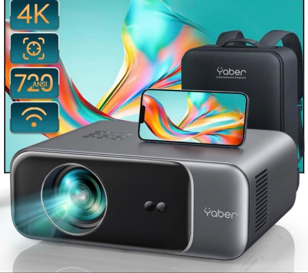 YABER PROV9プロジェクター 家庭用 4K対応 収納バッグ付属