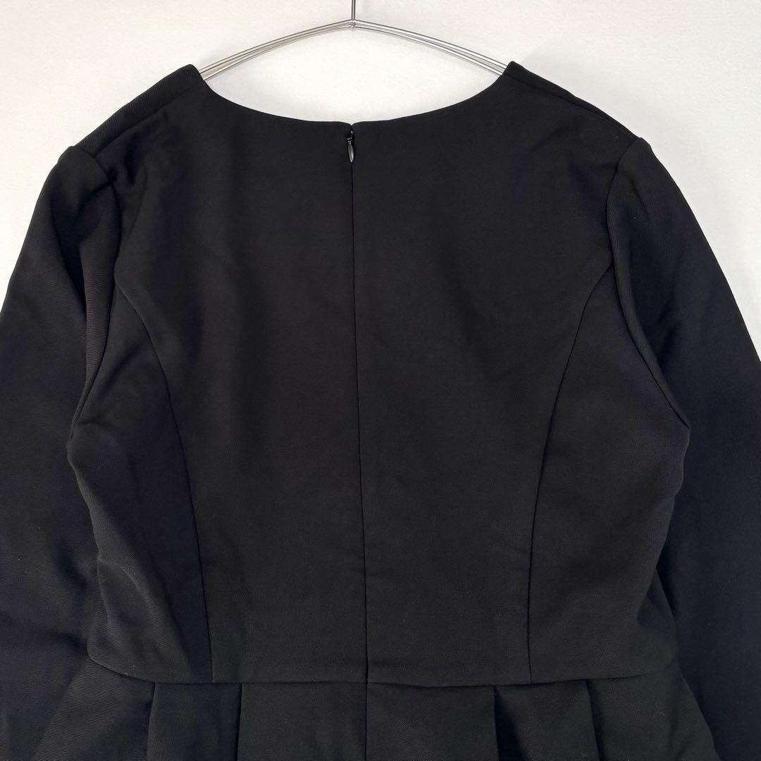 新品　JENNE ジェンヌ ペプラムレース ブラウス シンプル 黒　XL