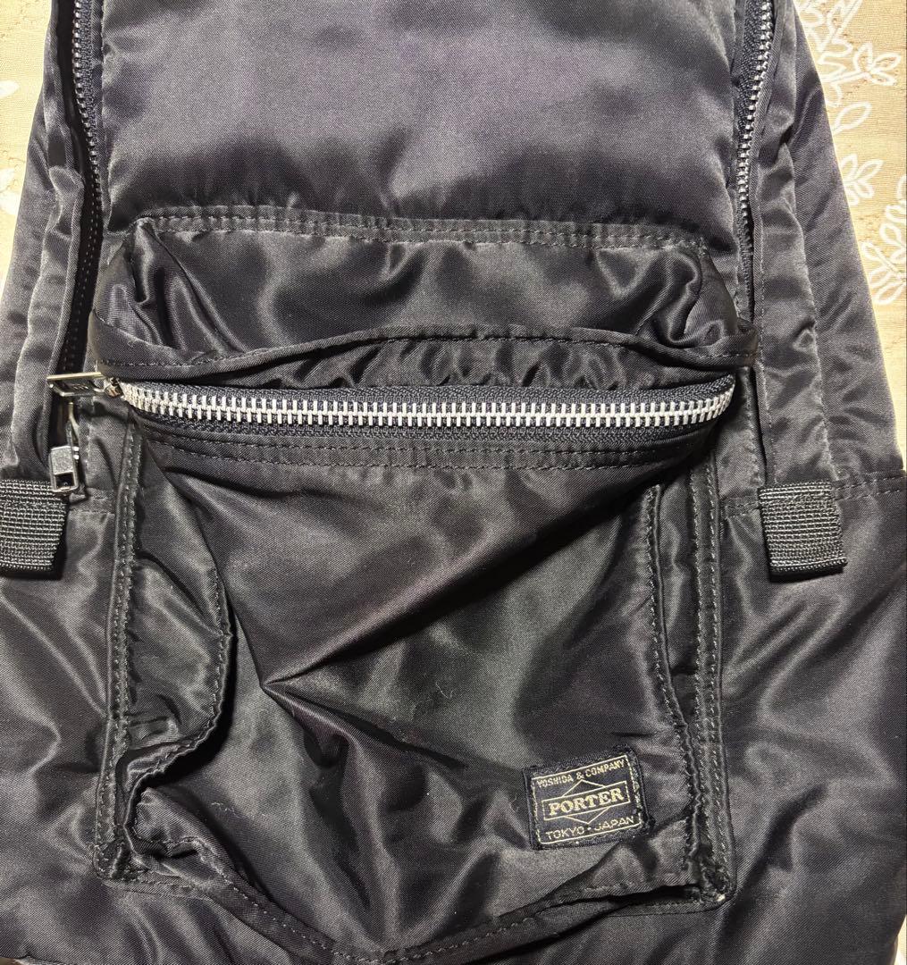 ポーター　porter ナイロン製　黒リュック・オレンジ内装