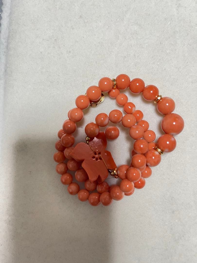 Angel 専用 珊瑚k 14、k 18珠、金重约2.9g、重约48.3g