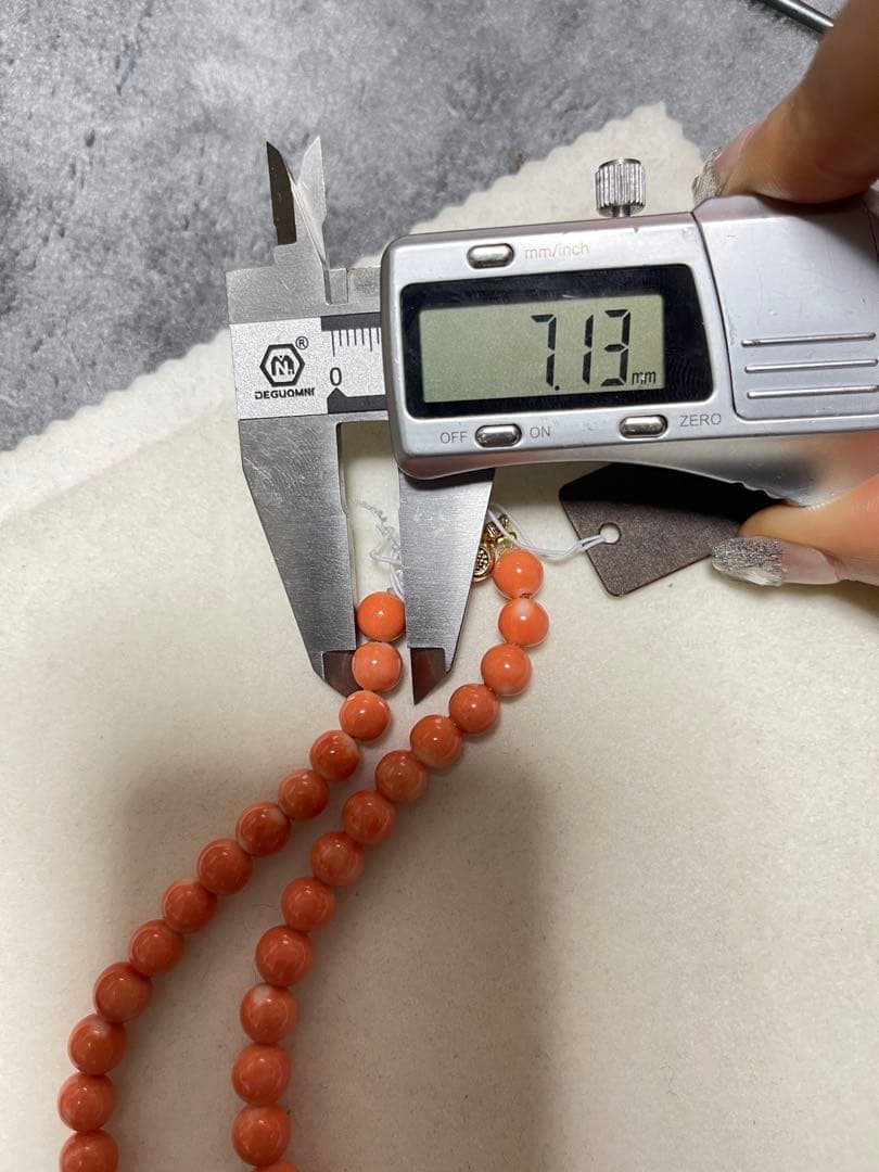 Angel 専用 珊瑚k 14、k 18珠、金重约2.9g、重约48.3g
