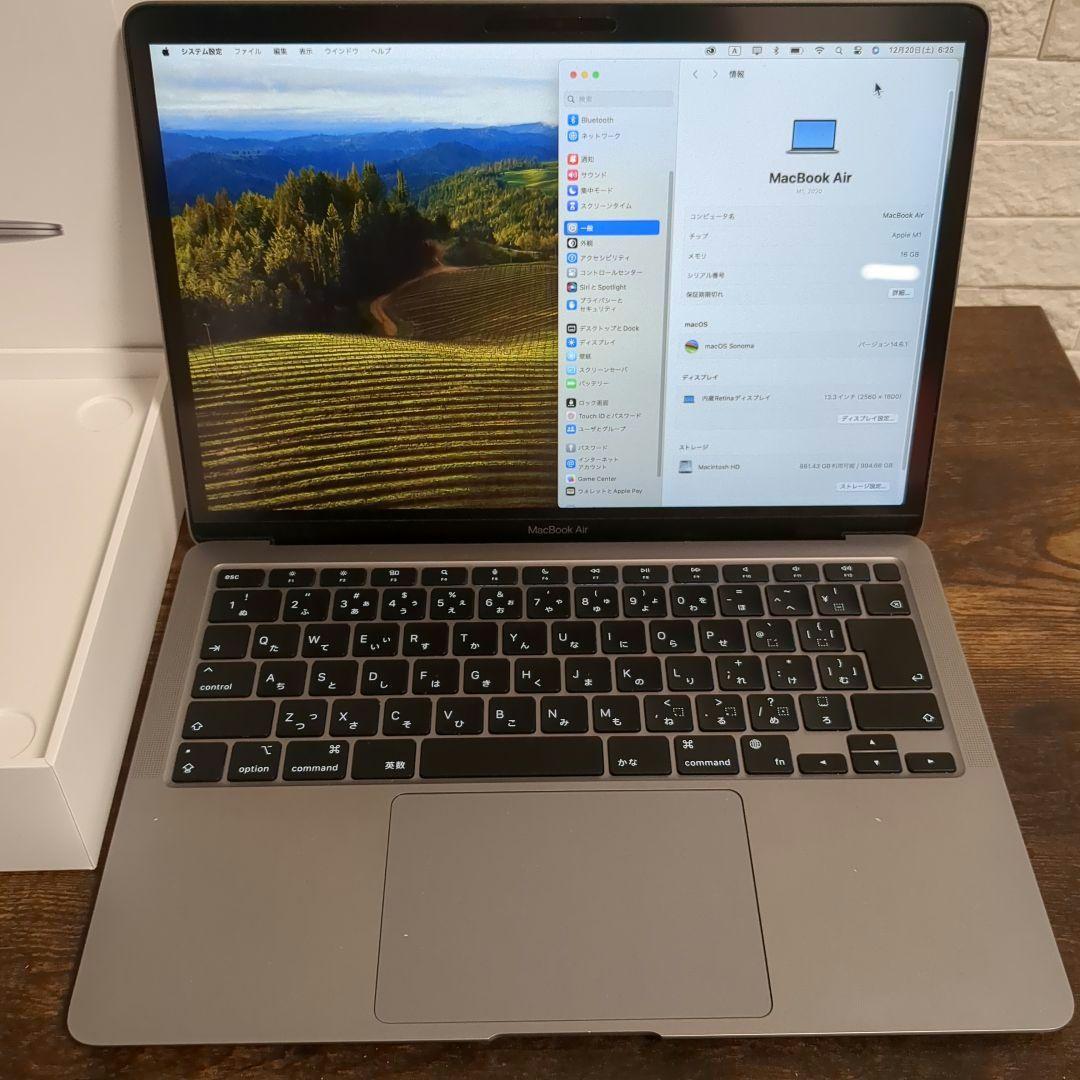 MacBook Air M1 スペースグレイ 16GB 1TB JIS配列