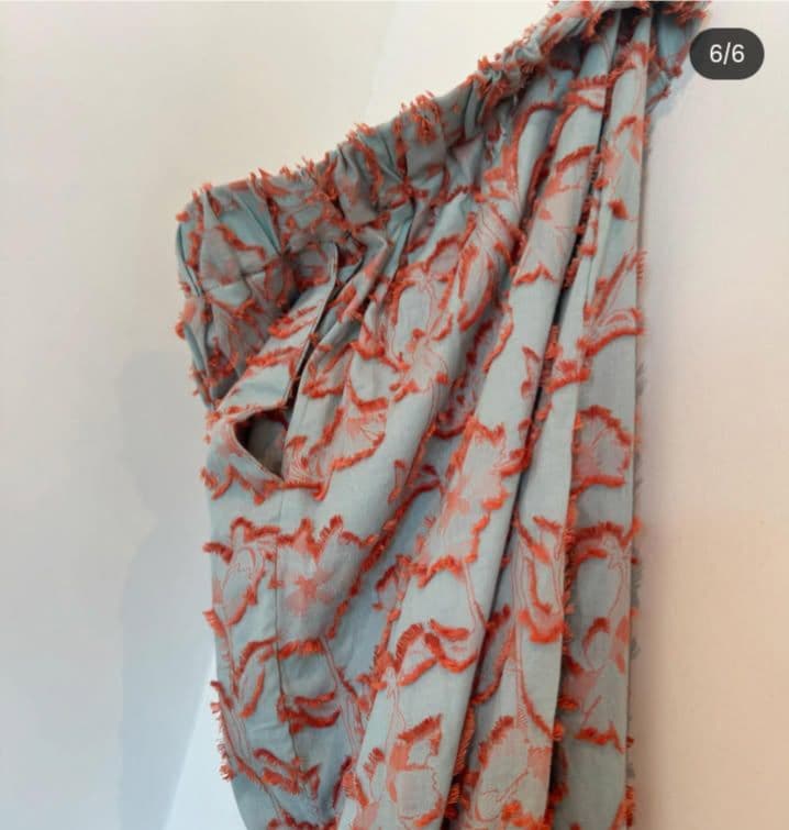 タグ付き未使用 ito fukuokaジャガードパンツ（ブルー・テラコッタ）