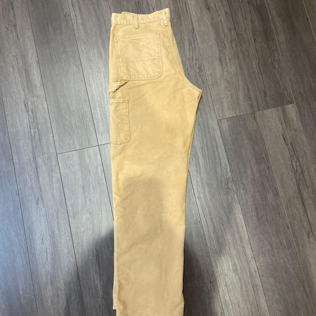 Carhartt W32 L32ワークパンツ ダック生地チェックB111 BRN