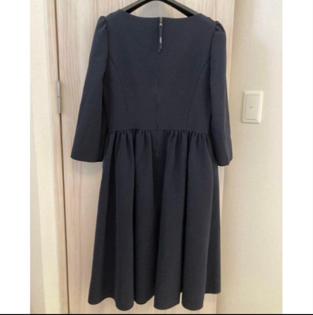 美品　フォクシーニューヨーク ウィンターワンダー ワンピース 38 ネイビー