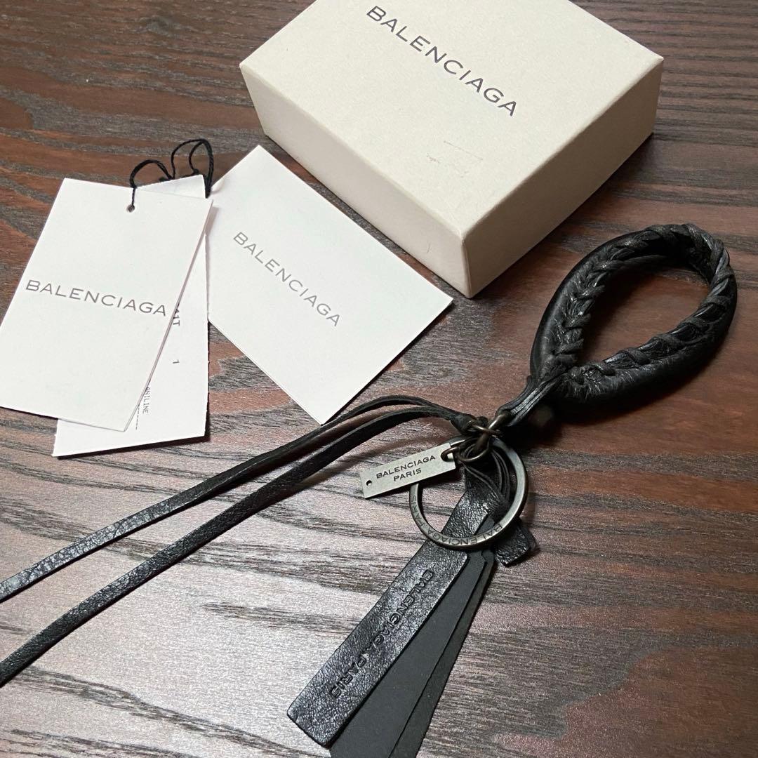 BALENCIAGA バレンシアガ　未使用美品　レザーブラックキーリング