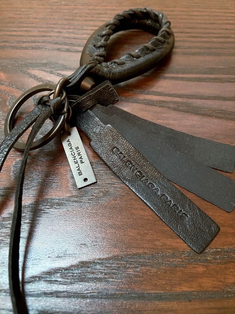 BALENCIAGA バレンシアガ　未使用美品　レザーブラックキーリング