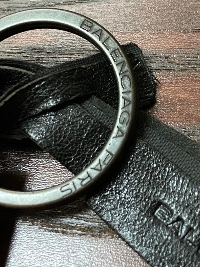 BALENCIAGA バレンシアガ　未使用美品　レザーブラックキーリング